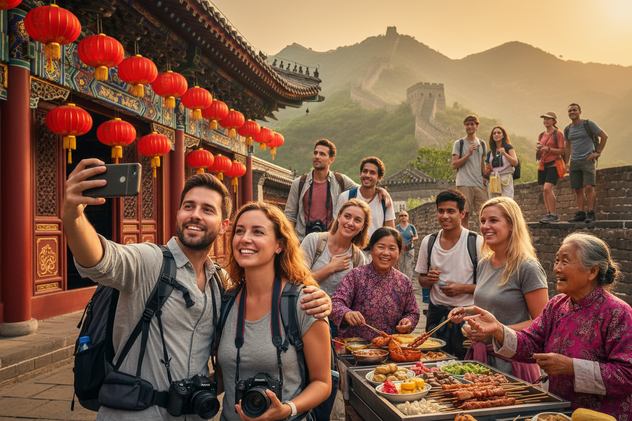 老外来中国旅游